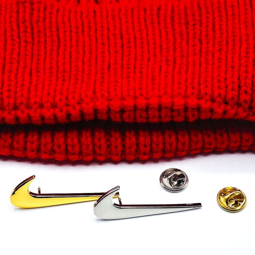 Nike Silver and Gold Push Pins Brooch Luxury Athleisure Sporty Look 2 X Backpack